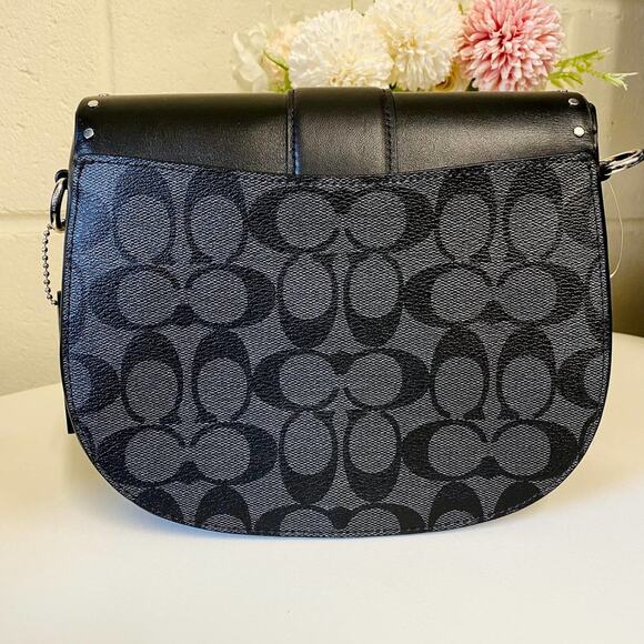 Coach C3593 Georgie Saddle Bag In Colorblock Signature Canvas - Picture 2 of 6